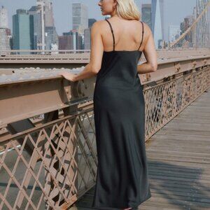 Abercrombie Satin Slip Midi Dress